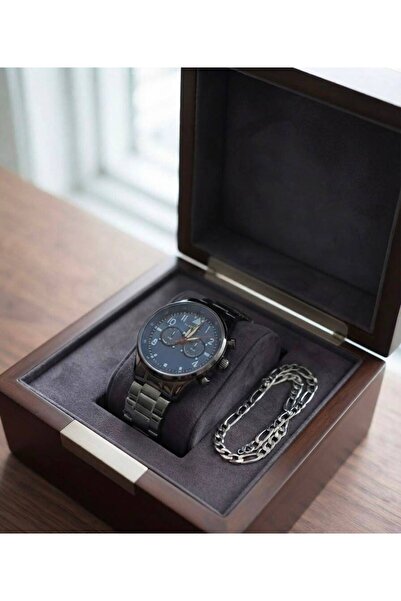 Feronnucci Men's Wristwatch with Bracelet Gift Gold Metal Cord Calendar Analo...