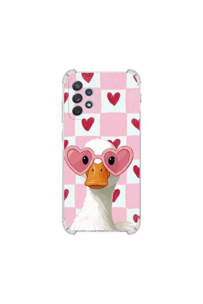 PrintiFy Samsung Galaxy A72 ile Uyumlu Pembe Pötikare Serisi Göletin Gülü Tas...