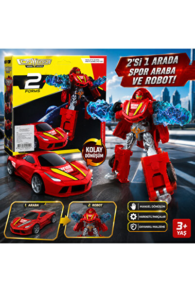 TRUST STORE Transforming Robot Car 2-in-1 Sports Car and Robot Toy Manual Tra...
