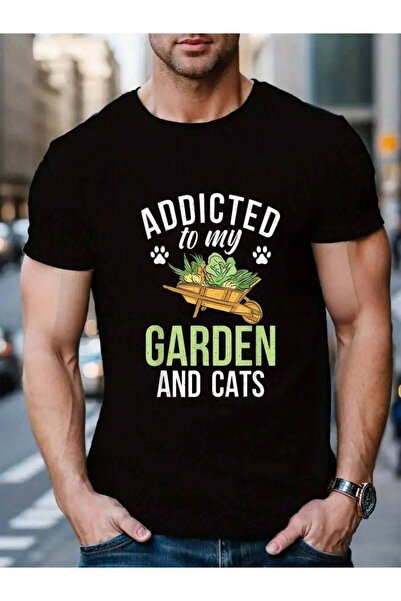 KYMC07 تي شيرت صيفي للرجال من القطن 100%، بتصميم "Addicted To My Garden Cats ...