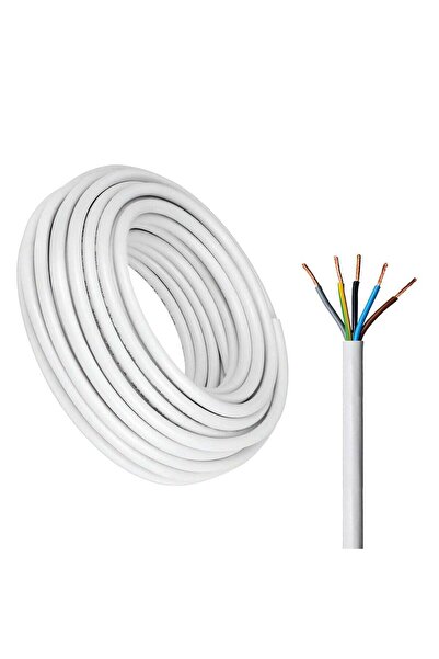 Duravel 5-Core Electrical Cable Wire, White PVC Insulated, Flexible Cable for...