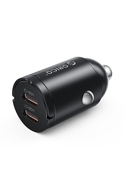 Orico MiniRing Încărcător auto dual USB-C PD 30W, Negru