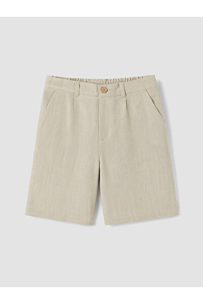 LC Waikiki Özmarka New Season Beige Regular Fit Elastic Waist Boys' Shorts