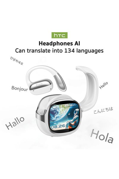 Choice5 White AI Bluetooth Headset AI Real-Time Translator Non In Ear Comfort...