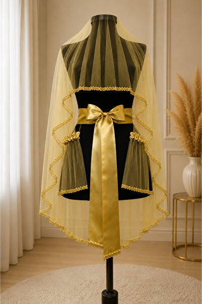 inci kostüm evi In-Line Pearl Veil Set