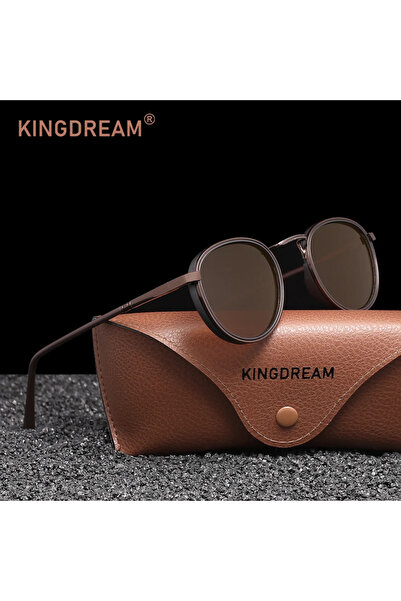 choice2 Brown Brown Popular Round Frame Sunglasses For Men Anti-Glare Trend P...