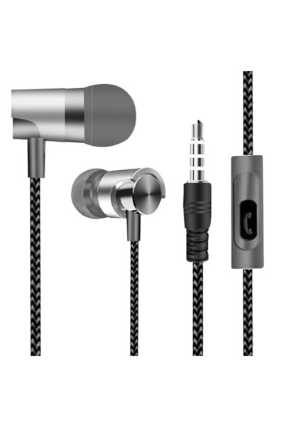 Choice1 Silvery Wired In Ear Headphones HiFi Stereo Volume Control Headset Wi...