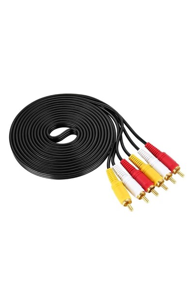 Choice1 10m black 1.5M/3M/5M/10M/20M 3 RCA Male to RCA Plug Splitter 3RCA Ada...