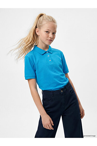 LC Waikiki Devrik Roba Collar Girl's Pique T-Shirt from Uzg Store for Style E...