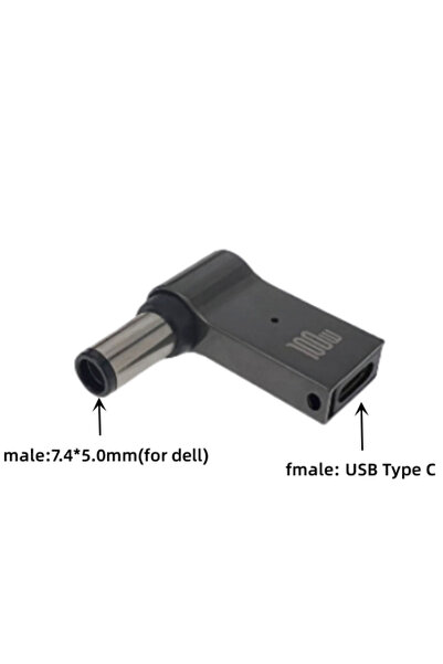 Choice9 7.4-5.0mm (for Dell) 100W USB Type C Fast Charging Adapter Plug Conne...