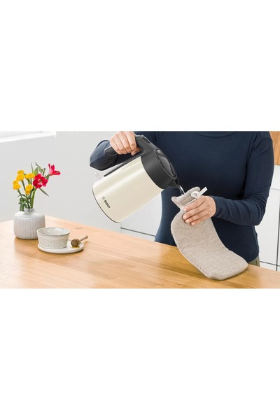 NO BRAND Bosch Twk7L467 Fierbător electric fără fir Crem 1,7L 2400W Filtru an...