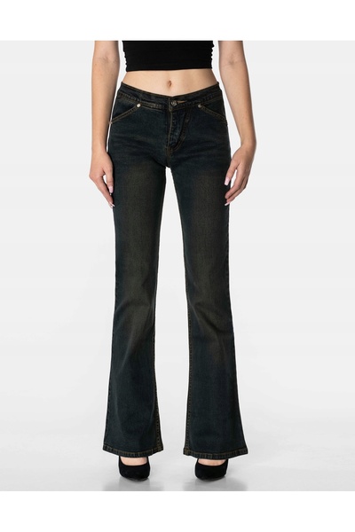 NO BRAND Pantaloni largi de damă, pantaloni evazați, blugi de fete, blugi cu ...