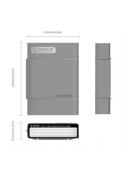 NO BRAND Orico Carcasă de protecție anti-vibrații pentru HDD de 3.5''