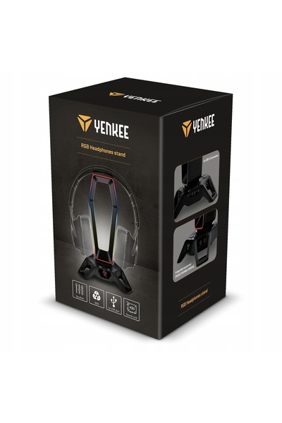 NO BRAND Suport pentru căști Yenkee YHB 3000 hub USB iluminare LED RGB