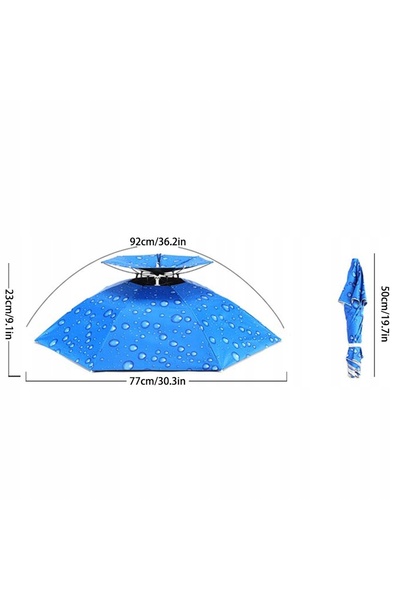 NO BRAND Pălărie-umbrelă pentru pescuit, cu strat dublu, pliabilă, 77cm
