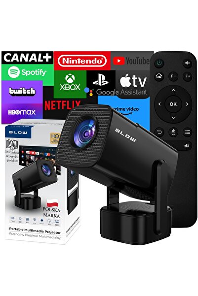NO BRAND Proiector Portabil Blow Android TV Sunet HD de Cinema +Husă Negru 79...
