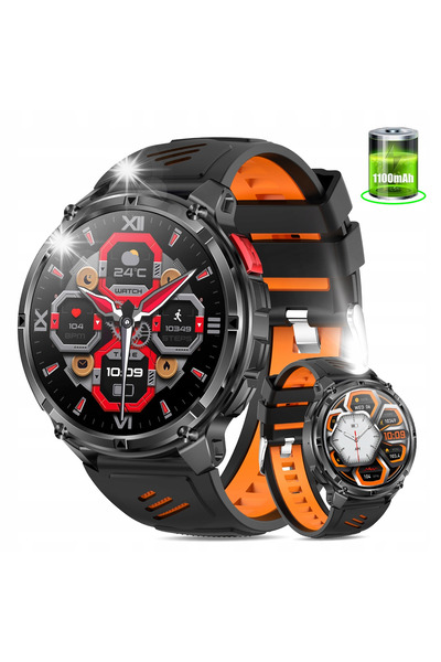 NO BRAND Ceas inteligent sportiv pentru bărbați, Smartwatch cu baterie de 110...