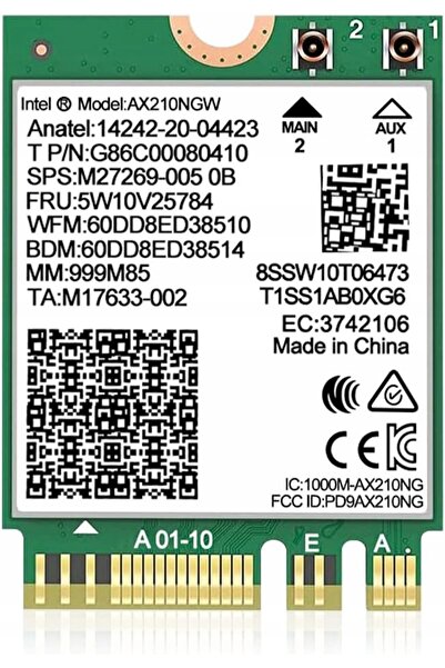 NO BRAND Wifi 6E Ax210Ngw Bt 5.2 M2 Ngff 2.4g 5g 6g Placă de rețea