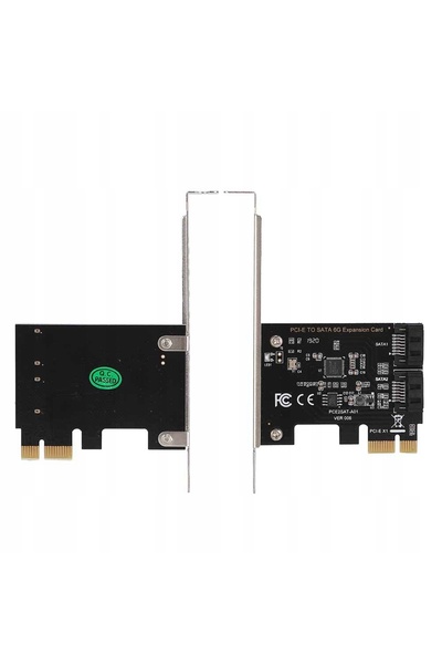 NO BRAND Adaptor Controller Placă PCI-E 1X la 2X SATA 3.0, 2 Porturi 6 Gb/s