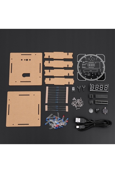 NO BRAND Kit electronic DIY Ceas LED cu dată, alarmă și termometru, carcasă