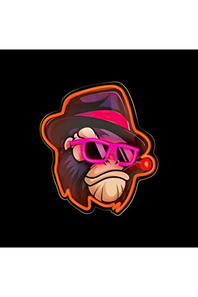 NO BRAND Lampă decorativă LED NEON GANGSTA MONKEY alimentare USB + la rețea