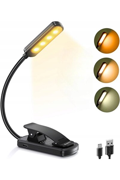 NO BRAND Lampă de citit LED cu clemă, reîncărcabilă prin USB