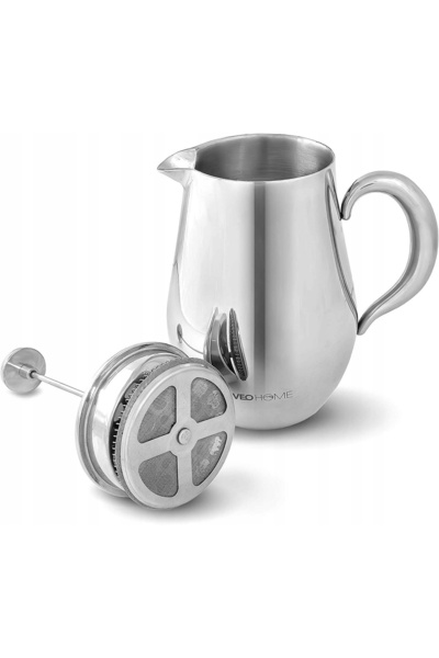 NO BRAND Cafetieră tip French Press din oțel inoxidabil, cu pereți dubli term...
