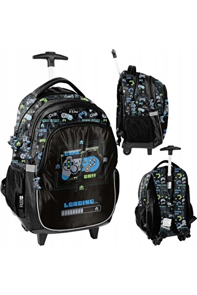 NO BRAND Rucsac școlar cu multiple compartimente Paso Negru, Albastru, Multic...
