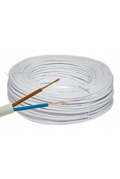 NO BRAND Cablu OMY 2x1 mm² rotund alb H03VV-F Zamel CET (Ambalaj 100m)