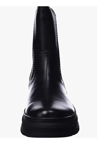 NO BRAND Botine din piele neagră, plate 2-2-25472-29 Marco Tozzi 40