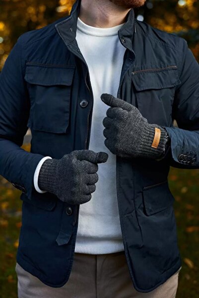NO BRAND Căciulă tip beanie, Eșarfă, Mănuși touchscreen pentru bărbați, Set d...