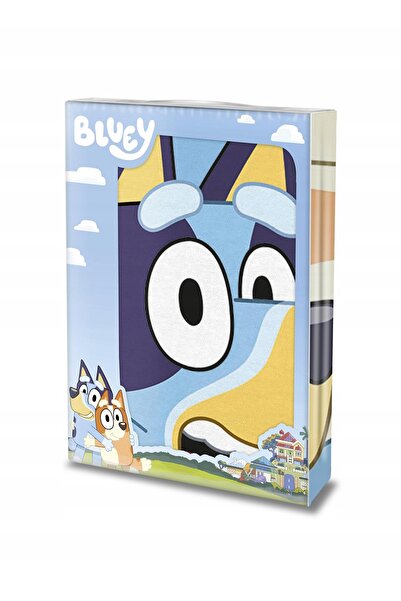 NO BRAND Lenjerie de pat din bumbac pentru copii, cu câini Bluey, 140x200