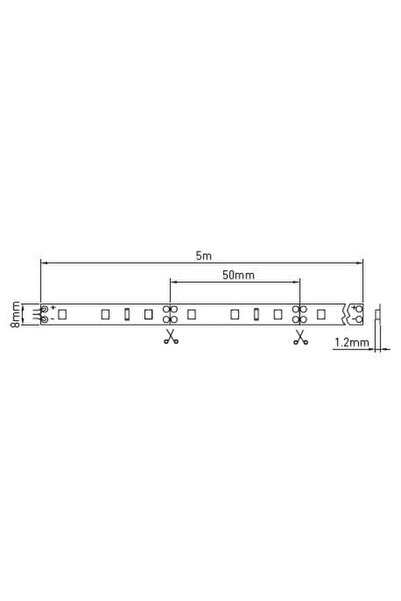 NO BRAND Bandă LED 12V IP20 Fără silicon 30W Rece 6500K 750Lm/M 5m Gtv