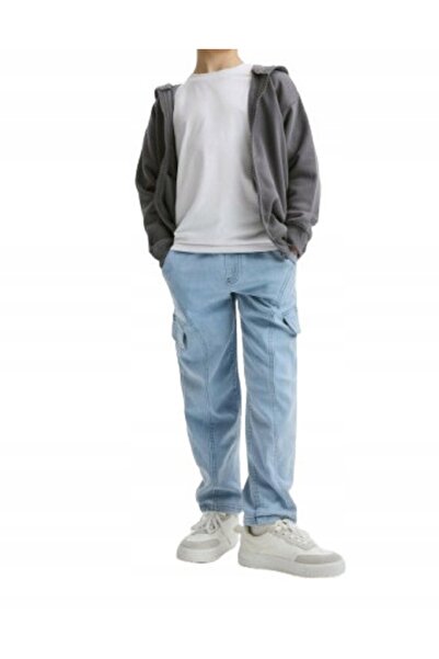 NO BRAND Pantaloni lungi din denim, clasici, uni, largi, din bumbac albastru 152