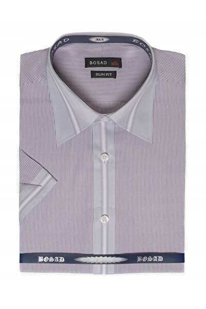 NO BRAND Cămașă elegantă business casual din bumbac cu mânecă scurtă pentru b...