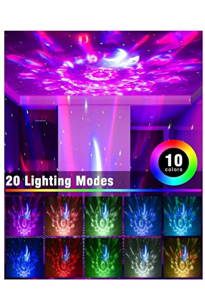 NO BRAND Proiector LED 3D cu stele, Proiector laser, 20 de moduri, Boxe Bluet...