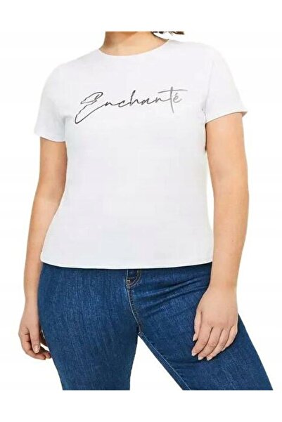 NO BRAND Tricou alb clasic, neted, cu imprimeu text, mâneci scurte, Karen Mil...