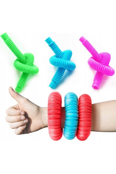 NO BRAND POP TUBES JUCĂRIE SENZORIALĂ 6 BUCĂȚI POP TUBES TUB EXTENSIBIL JUCĂR...