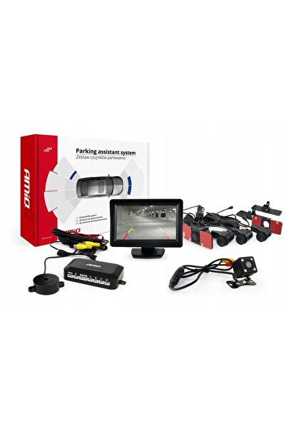 Senso TFT01 Kit de senzori de parcare de 4.3 " cu cameră, 4 senzori, interior...