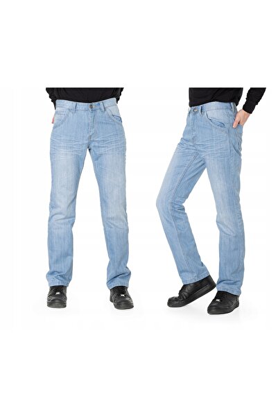 NO BRAND Pantaloni blugi pentru bărbați, din denim, albastru deschis, croială...