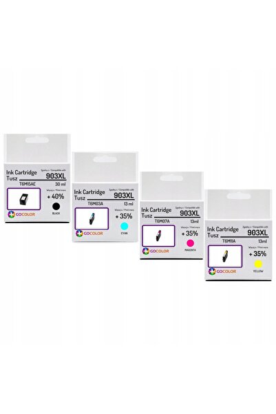 NO BRAND Pachet de 4 cartușe de cerneală noi 903xl CMYK pentru HP OfficeJet P...