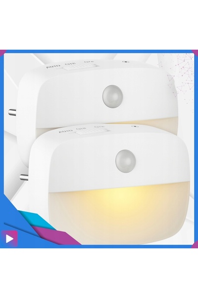 NO BRAND Lampă de veghe LED cu senzor de mișcare, temporizator, priză, 3 modu...