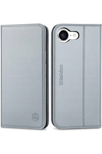 NO BRAND Husă Shieldon din piele naturală pentru iPhone 16E, tip portofel, cu...