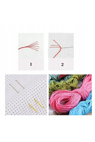NO BRAND Kit de broderie punct în cruce 11ct - floare de piersic și oameniști...