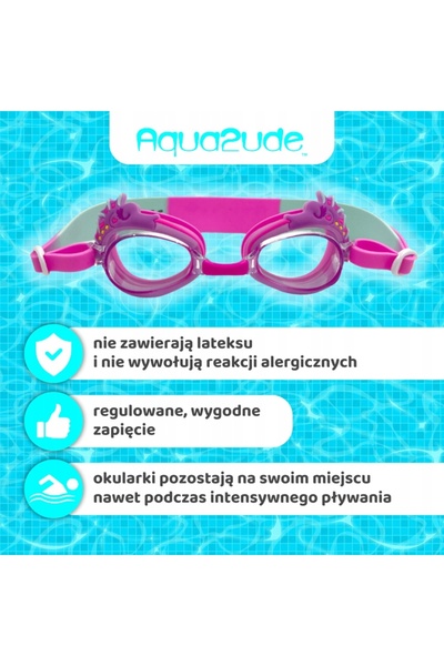 NO BRAND Aqua2ude Ochelari de înot pentru copii, roz, cu tematică căluț de ma...