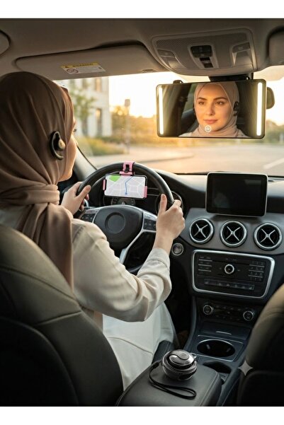 Yallabena احصل على 3 أدوات أساسية للسيارة تشمل مرآة حاجب شمس للسيارة بإضاءة L...