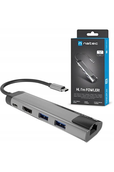 Natec Genesis Natec Fowler Go Stație de andocare USB-C 4K HDMI RJ45 PD Hub cu...