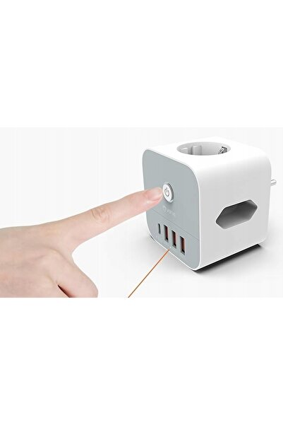 NO BRAND Vefve S320 Cub de alimentare 3X USB / USB-C PD 3.0 7 în 1