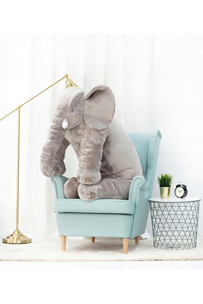 NO BRAND Gustav Bear Elefant Mare Jucărie de Pluș Pernă 70cm Gri
