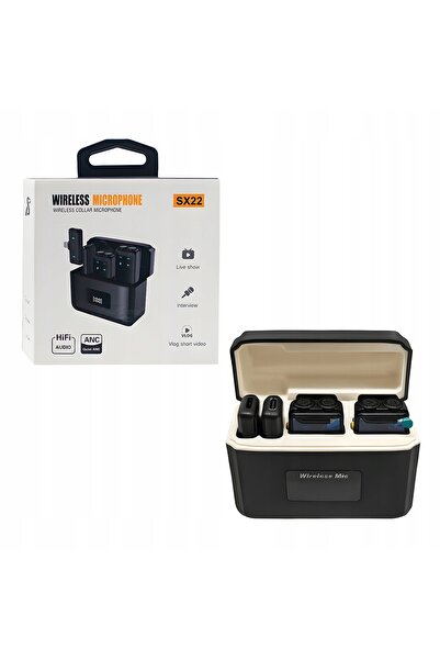 NO BRAND 2X Microfon lavalieră wireless USB-C cu carcasă de încărcare, autono...